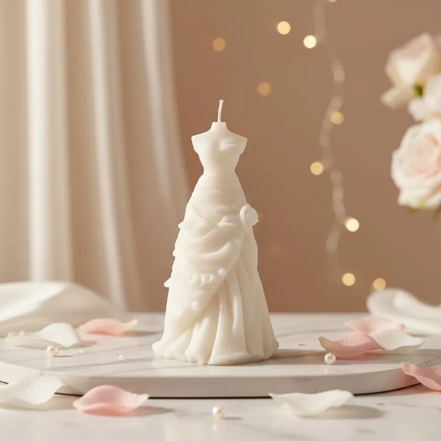 Bridal Gown Dress Candle