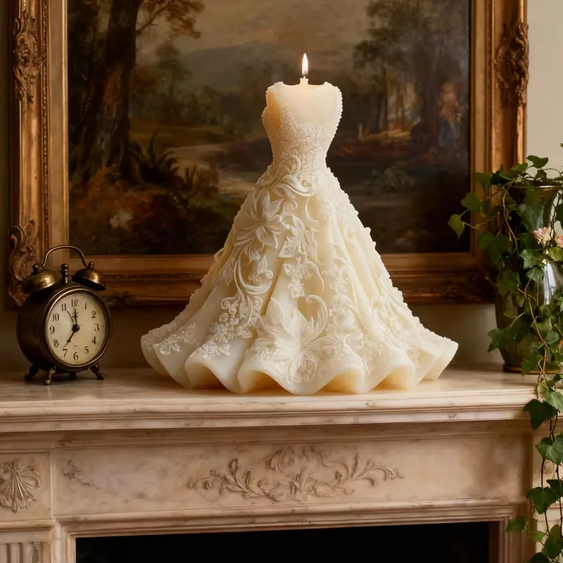 Lace Floral Gown Dress Candle