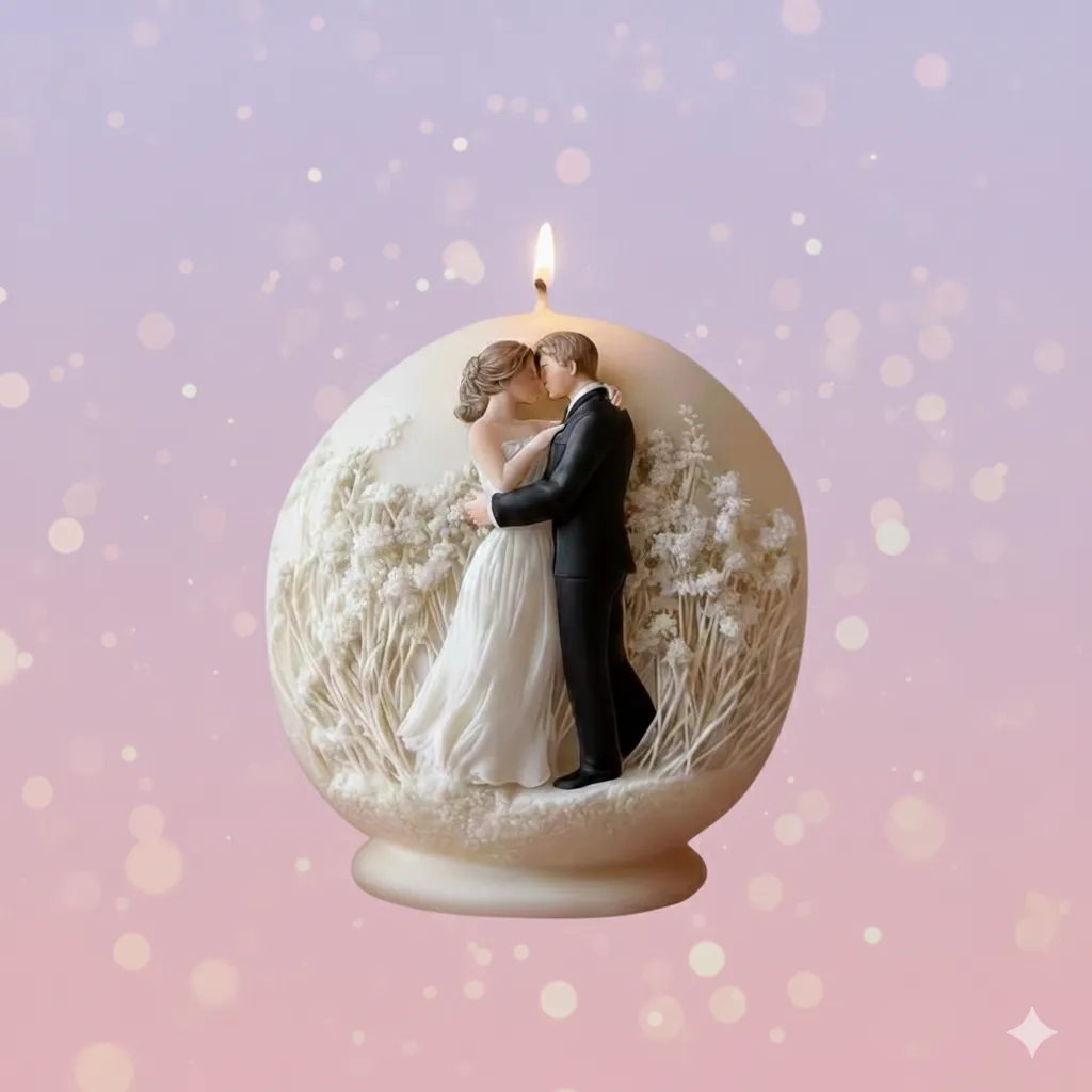 Lovers Embrace Spherical Candle
