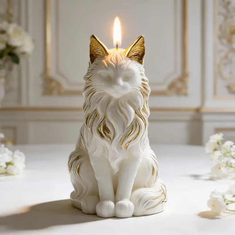 Maine Coon Cat Candle