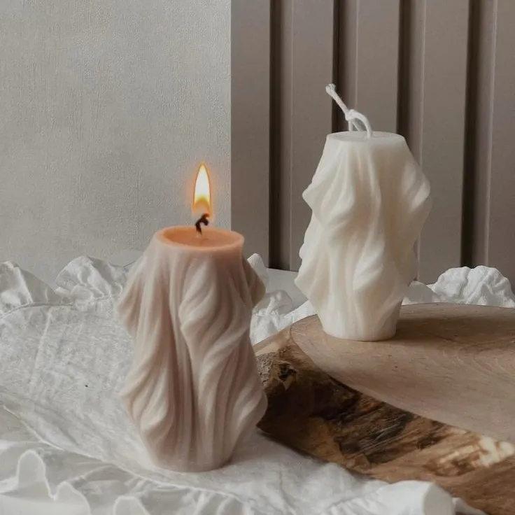 Waves Pillar Candle