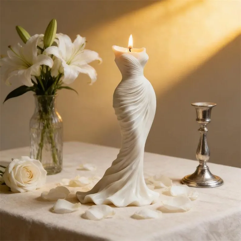 Mermaid Wedding Dress Candle